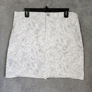 Democracy Absolution Denim Jean Mini Skirt Floral Pattern Size 14 Plus‎ Size